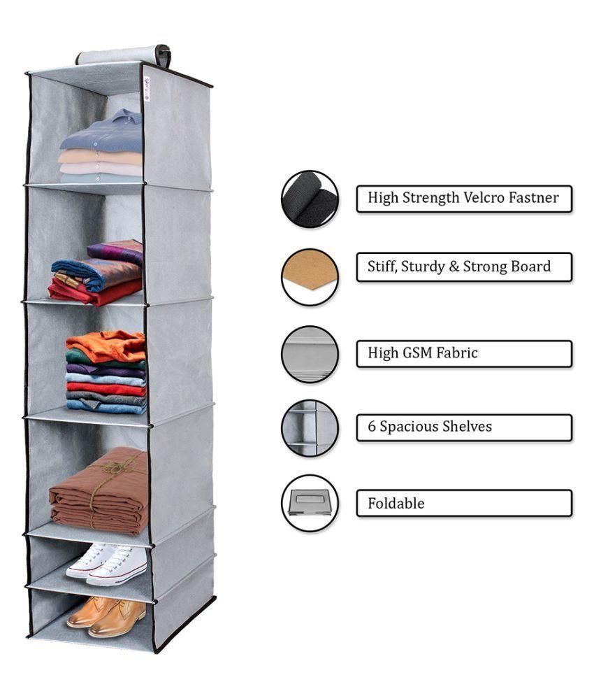 🧺 6-shelf Foldable Hanging Wardrobe Organizer