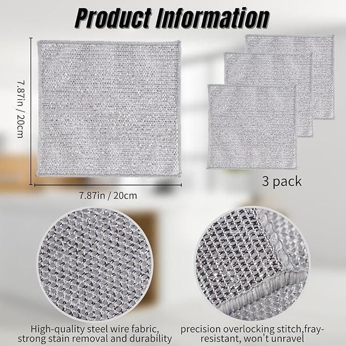 🧽 Multipurpose Wire Dishwashing Rags for Wet and Dry 🧼