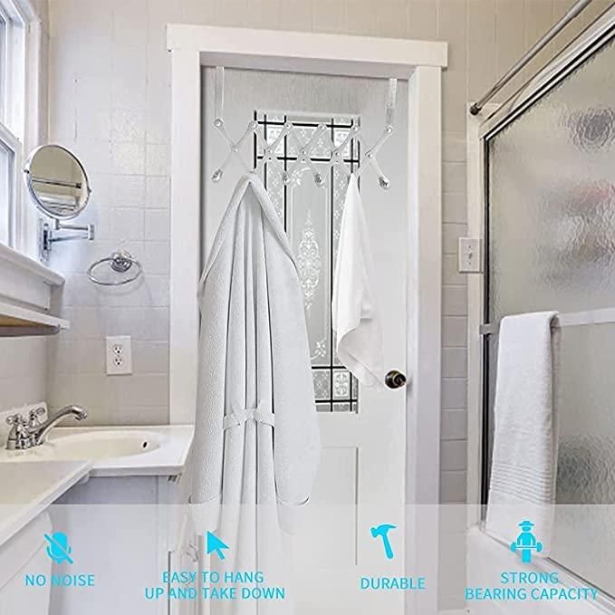 🚪 Over-the-Door Alloy Steel Cloth Hanger with 6 Hooks