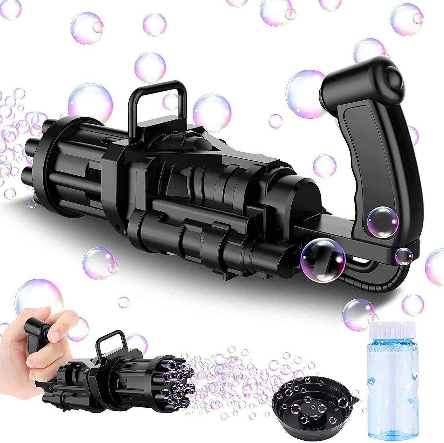 🔫 Bubble Gun - 8-Hole Gatling Blower