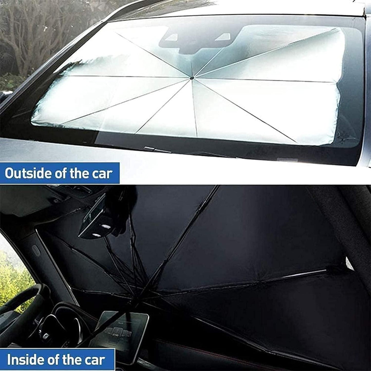 ☂️ Car Windshield Sun Shade Umbrella (Black)