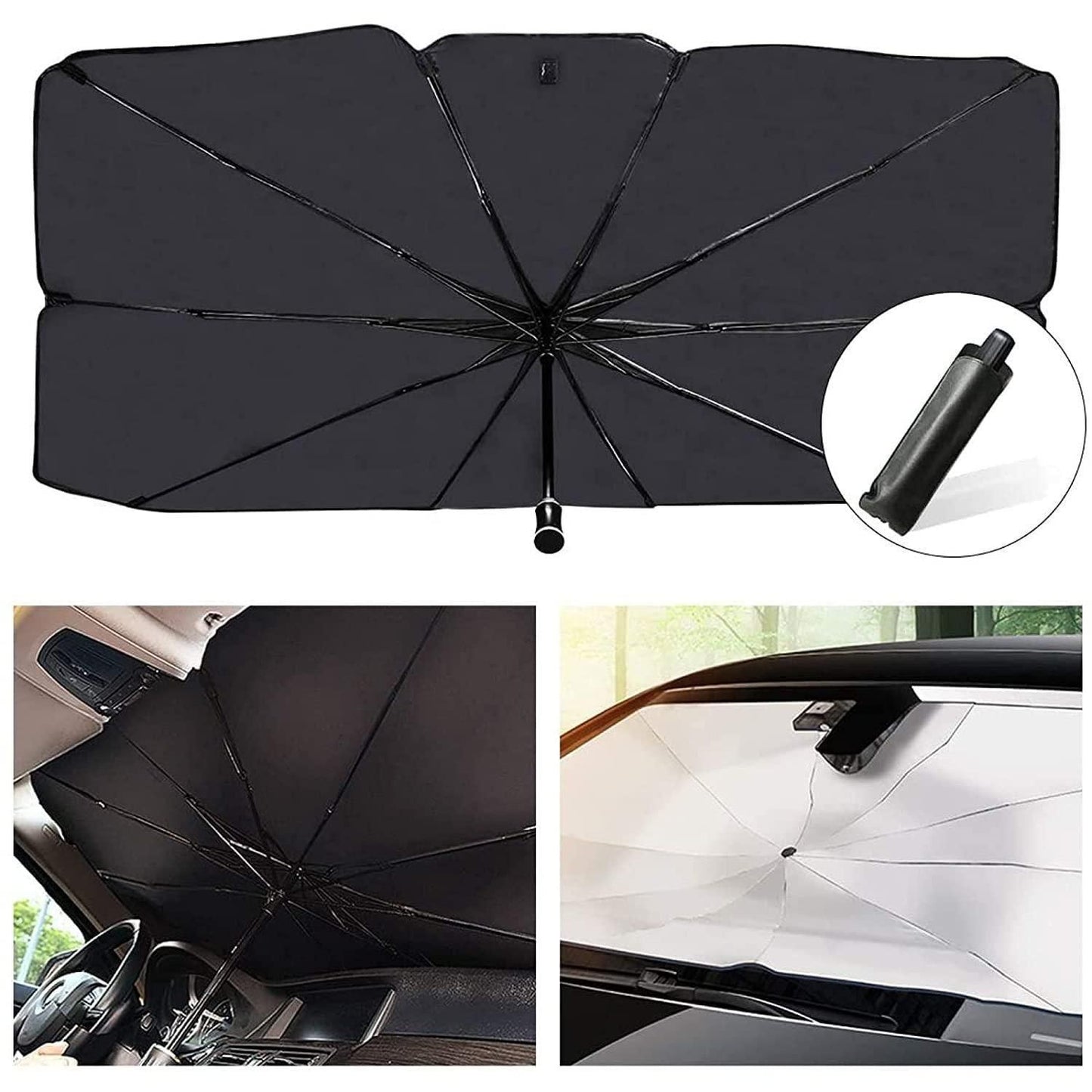 ☂️ Car Windshield Sun Shade Umbrella (Black)