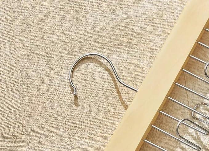 🌟 Wooden Hanger with Metal Hooks (Pack of 1)