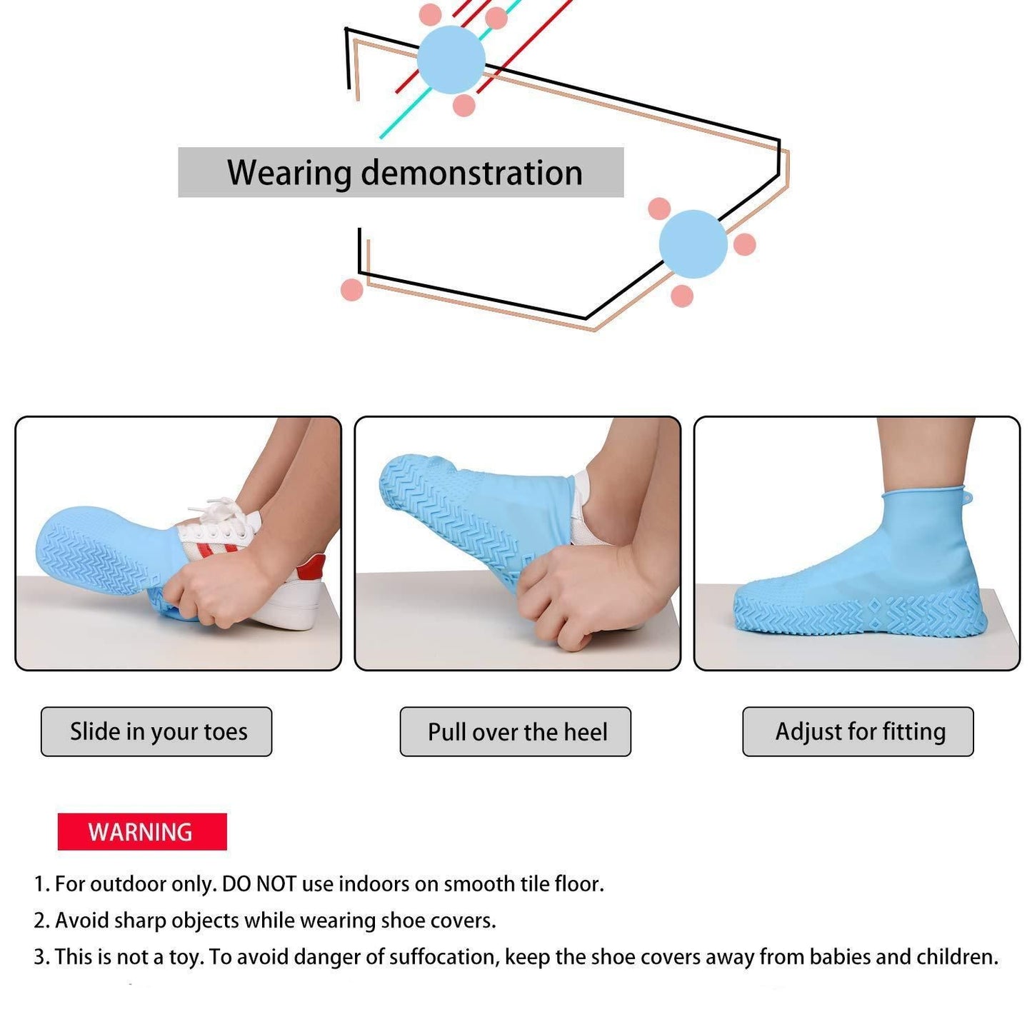 🌧️ Silicone Reusable Anti-Skid Waterproof Boot Cover Shoe Protector 👟