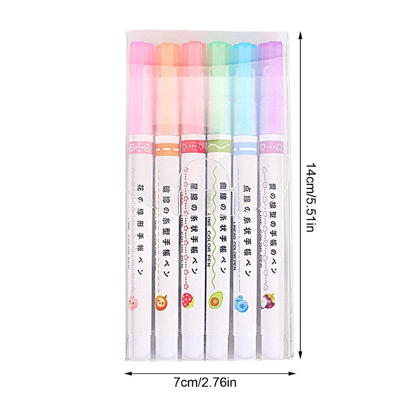 🖍️ Curve Highlighter Roller Pens - Set of 6 🎨