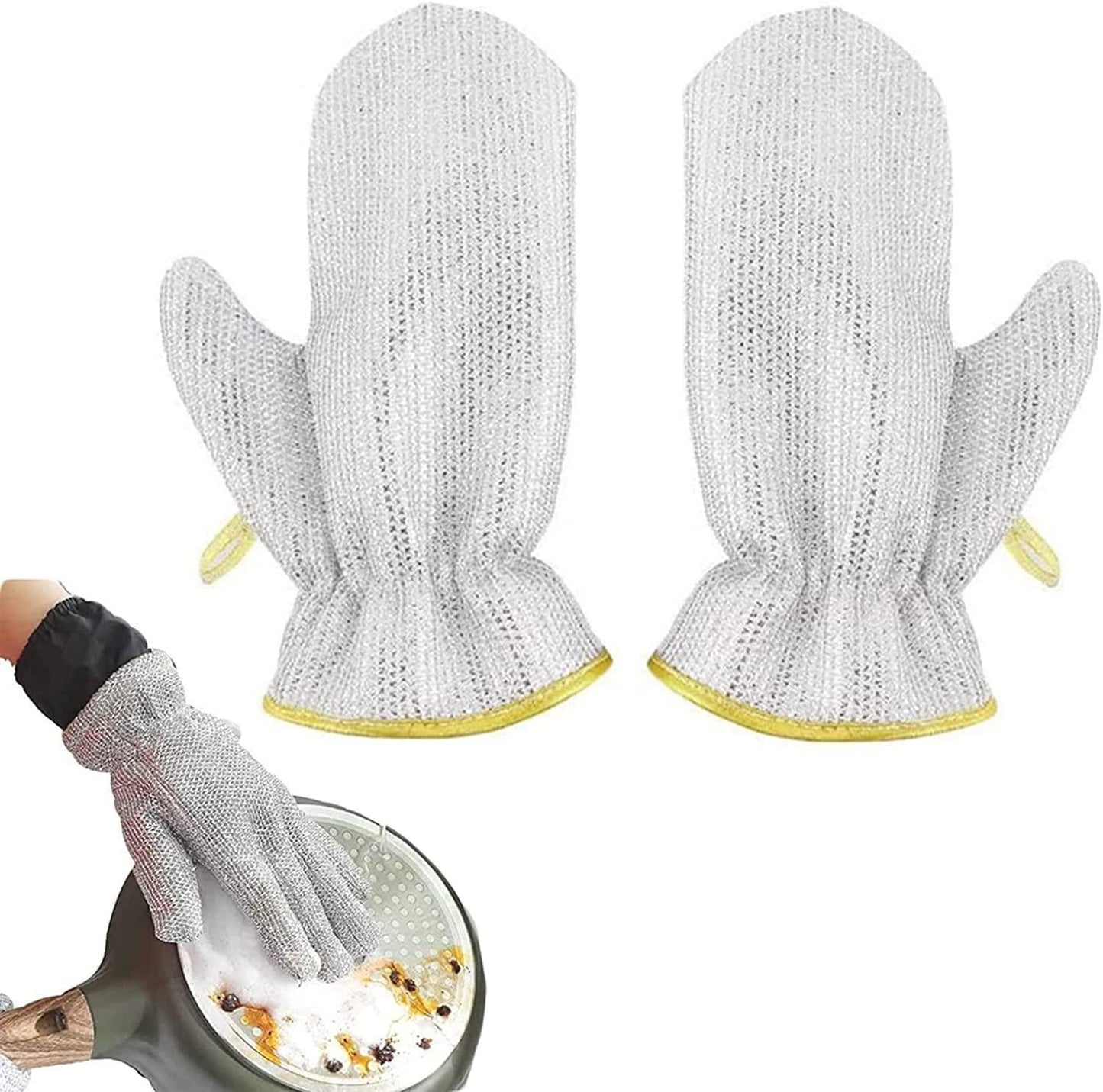 🧤 2 Pairs Wire Dishwashing Gloves 🧽