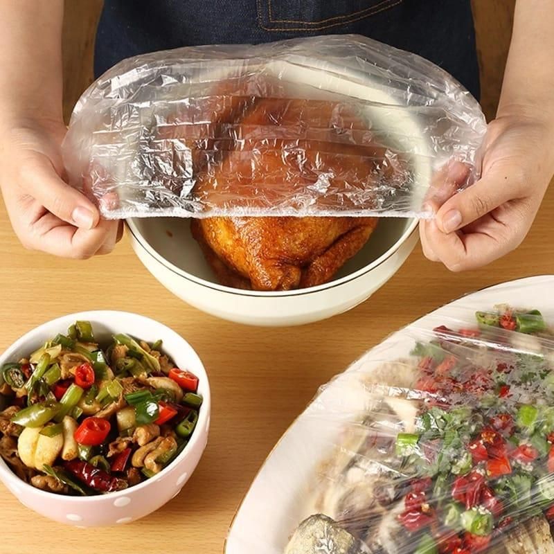 ♻️ Reusable Elastic Food Storage Plastic Covers – Pack of 100 🌟