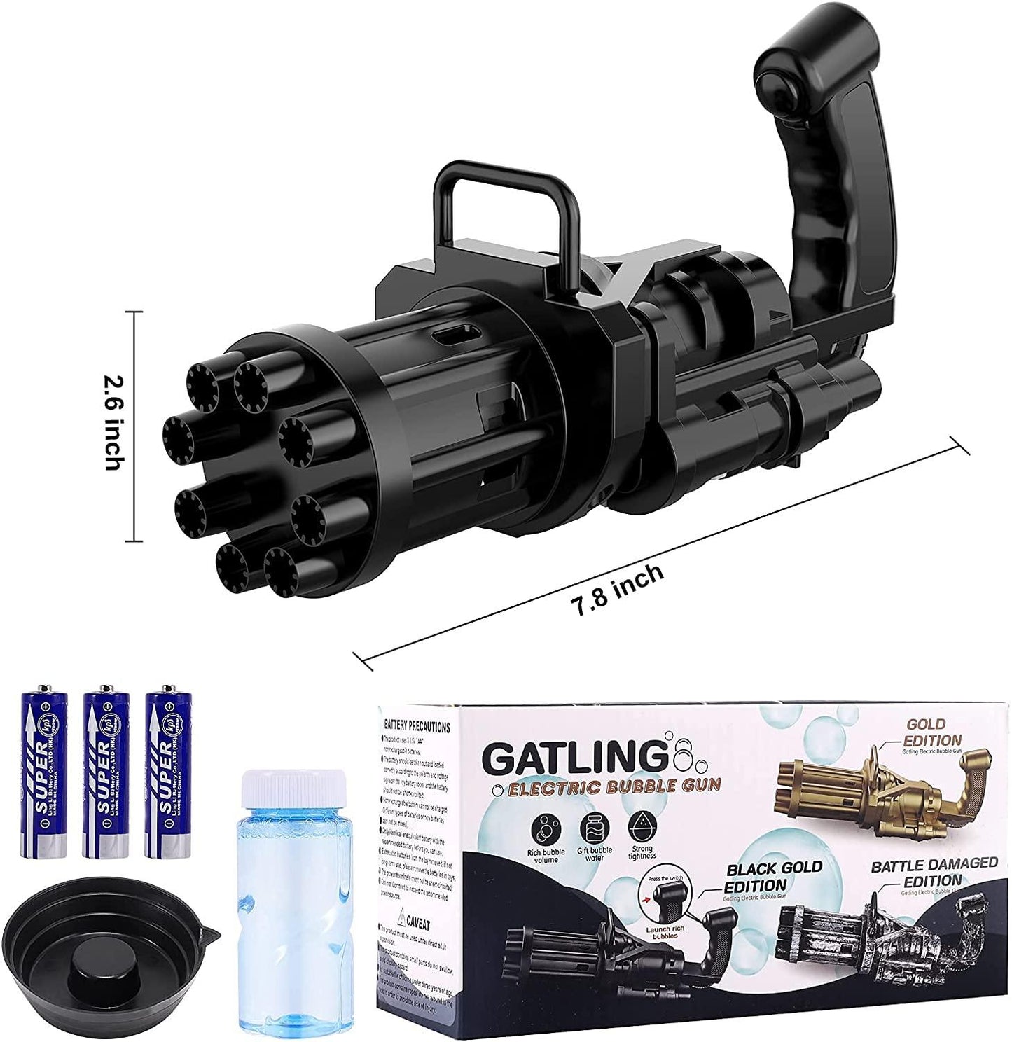 🔫 Bubble Gun - 8-Hole Gatling Blower