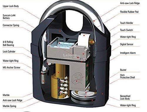 🔒 Motion Sensor Security Padlock Siren Alarm Lock 🚨
