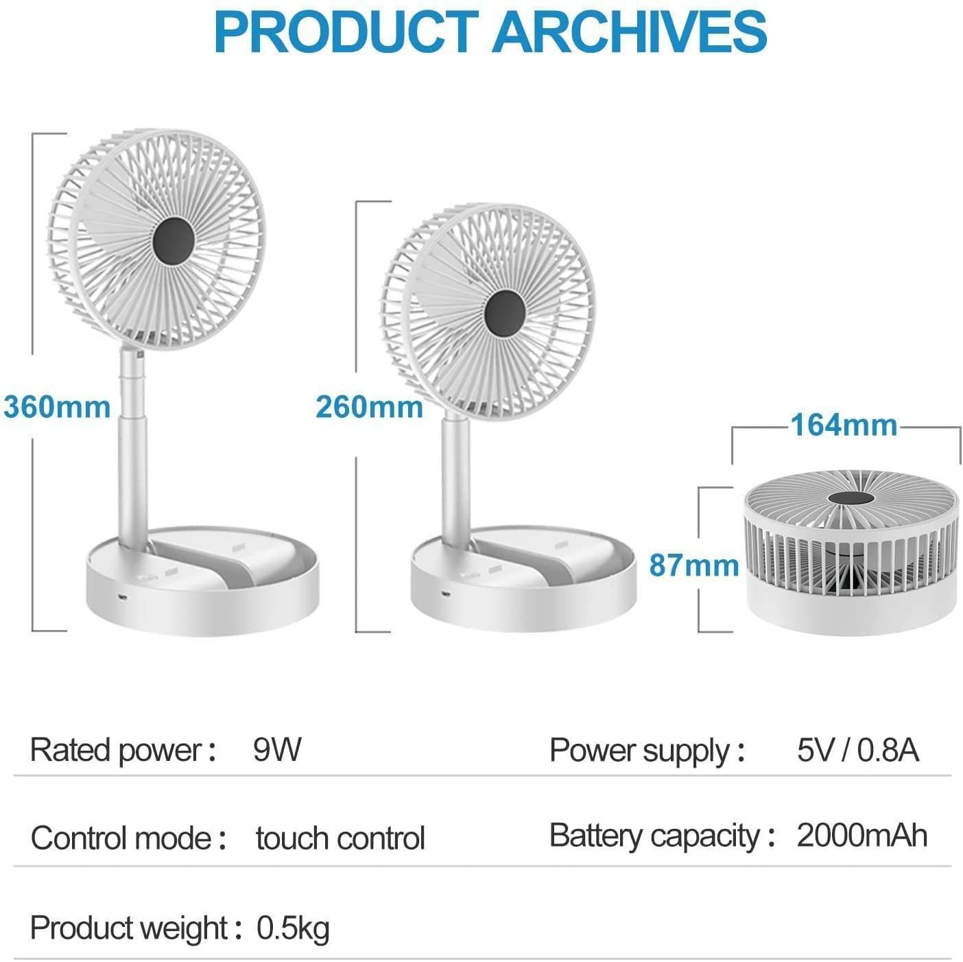 💨 Powerful Rechargeable High Speed Table Desk Fan 🌟