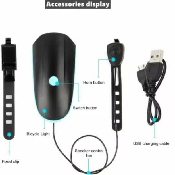 🚴 Rechargeable Cycle Light (3 Modes) 💡🔔