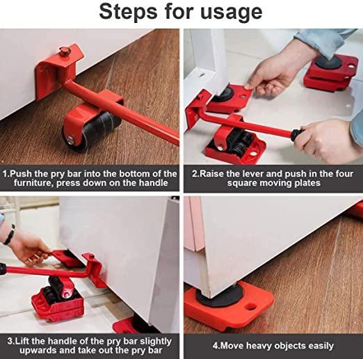 🏠 Furniture Lifter - Heavy Duty Furniture Shifting Tool Set with Wheel Pads