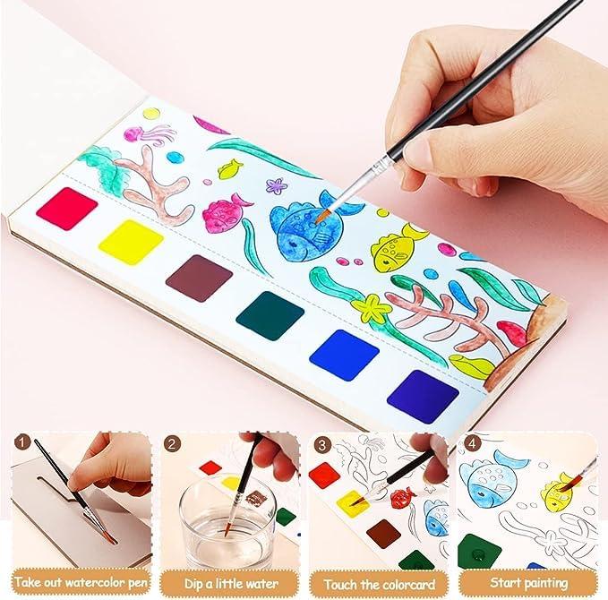🎨 Kids Coloring Doodle Drawing Magic Water Book (Pack of 4)
