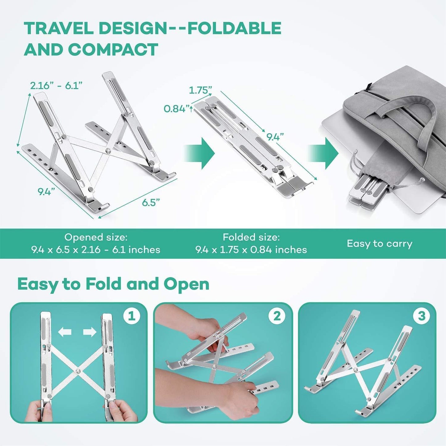 💻 Aluminium Foldable Portable Laptop Stand 🌟