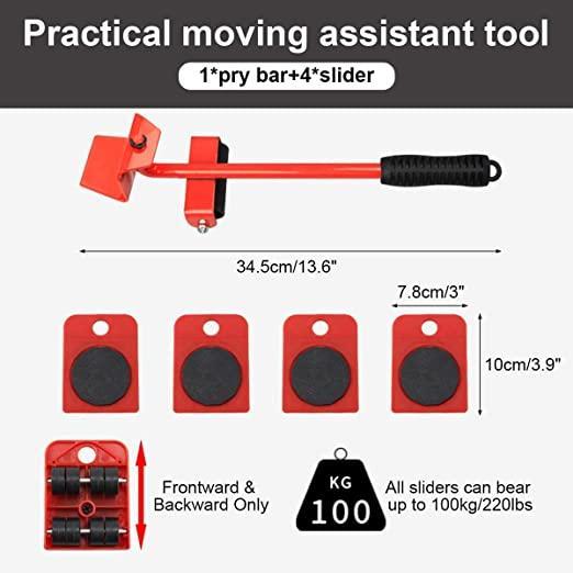 🏠 Furniture Lifter - Heavy Duty Furniture Shifting Tool Set with Wheel Pads