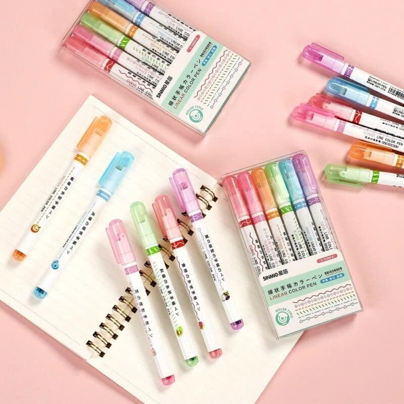 🖍️ Curve Highlighter Roller Pens - Set of 6 🎨