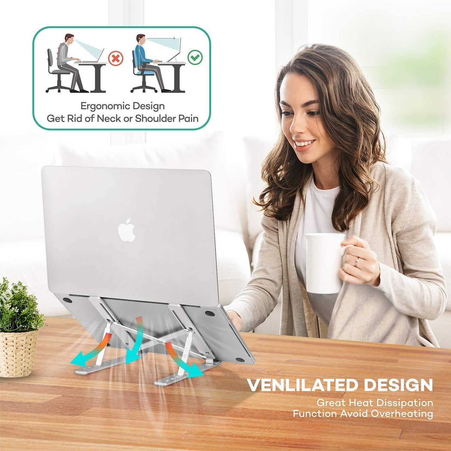 💻 Aluminium Foldable Portable Laptop Stand 🌟