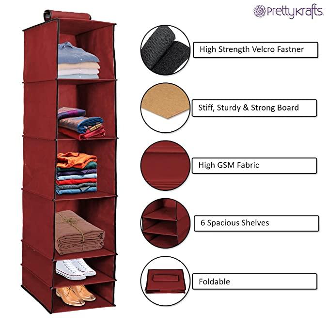 🧥👚🥿 6-Shelf Hanging Wardrobe Organizer