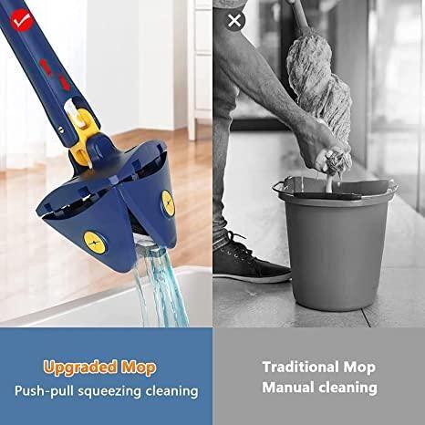 🧹 Blue Squeezing Triangle Cleaning Mop