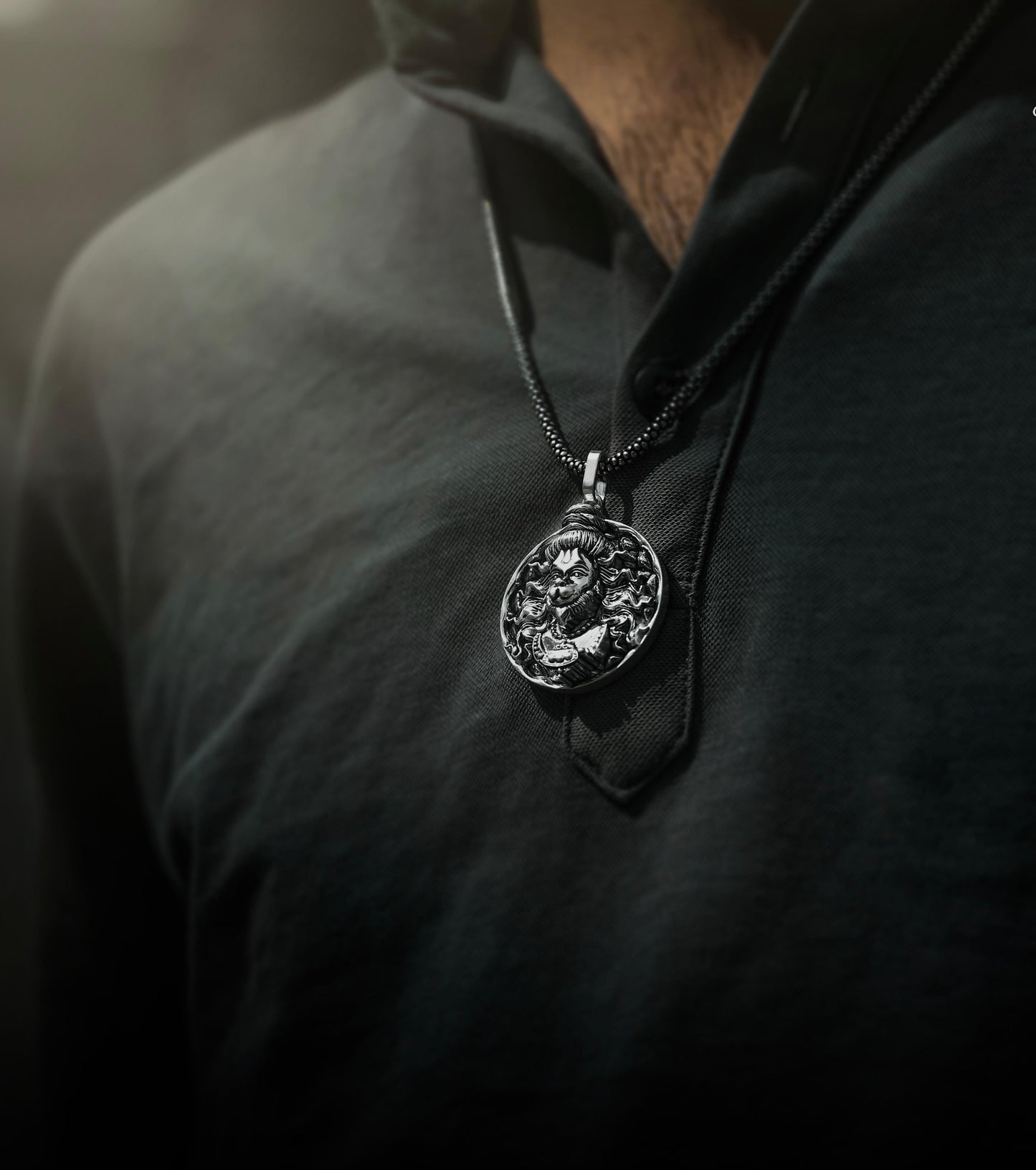 🕉️ Men's Silver Chain with Hanuman Pendant ✨