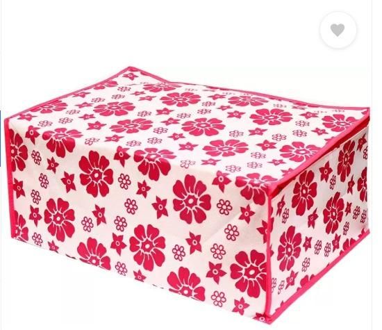 🌸 Polka Pink Flower Design Clothes Travel Bag (Pack Of 3)