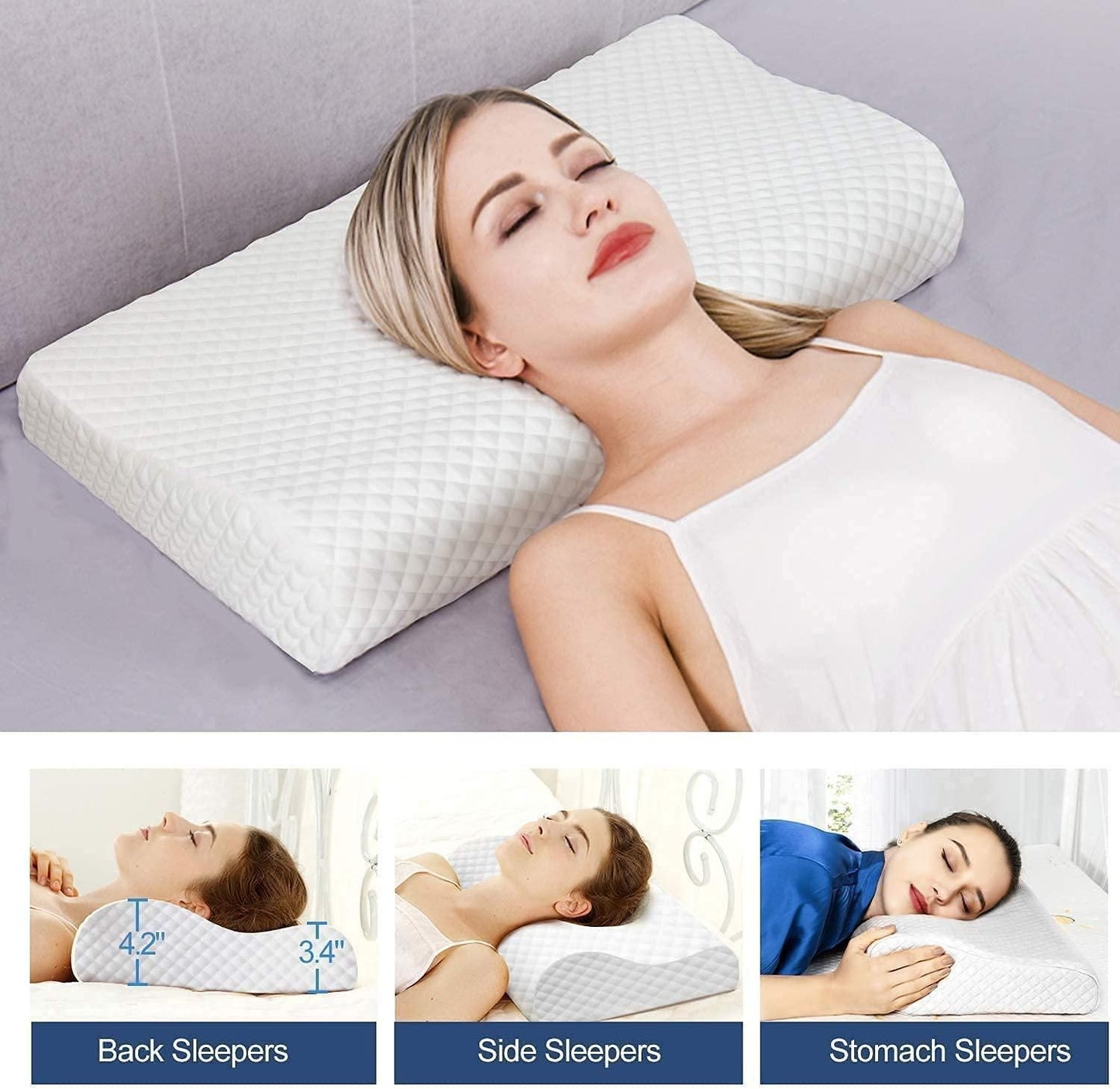 🛏️ Orthopedic Pillow Neck Slider – Memory Foam 🌟