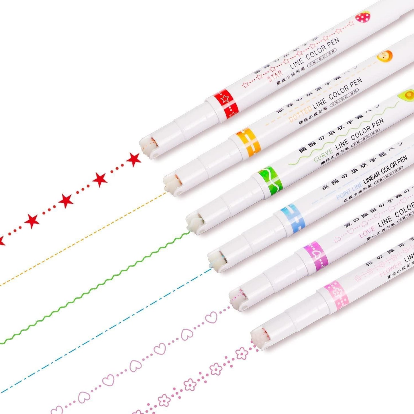 🖍️ Curve Highlighter Roller Pens - Set of 6 🎨