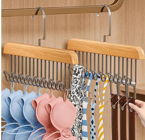 🌟 Wooden Hanger with Metal Hooks (pack of 2)