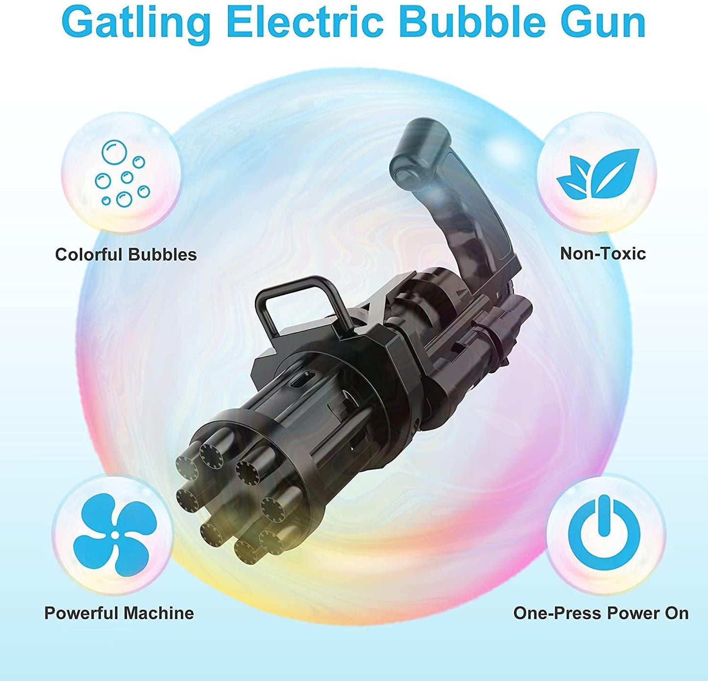 🔫 Bubble Gun - 8-Hole Gatling Blower
