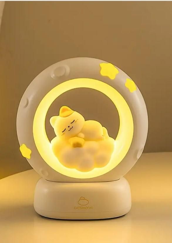 🐾 Sleeping Cat LED Night Light Lamp with Touch Control ✨