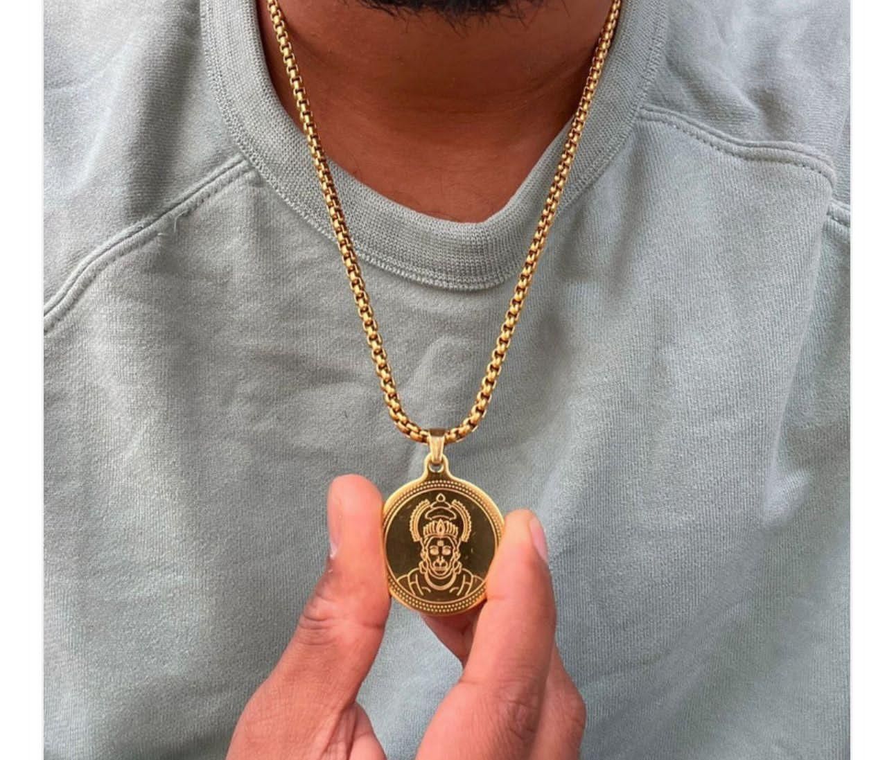 ✨ Gold Plated Hanuman Locket with Chain 🪙