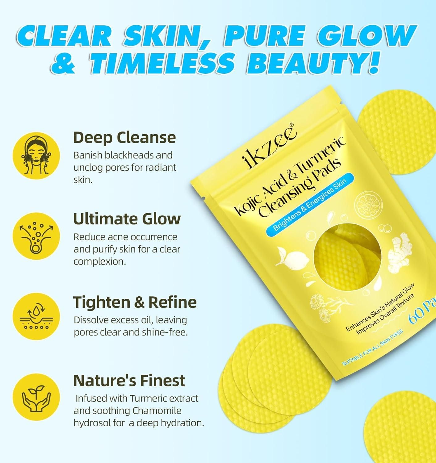 🧴 Turmeric Kojic Acid Cleansing Pads ✨