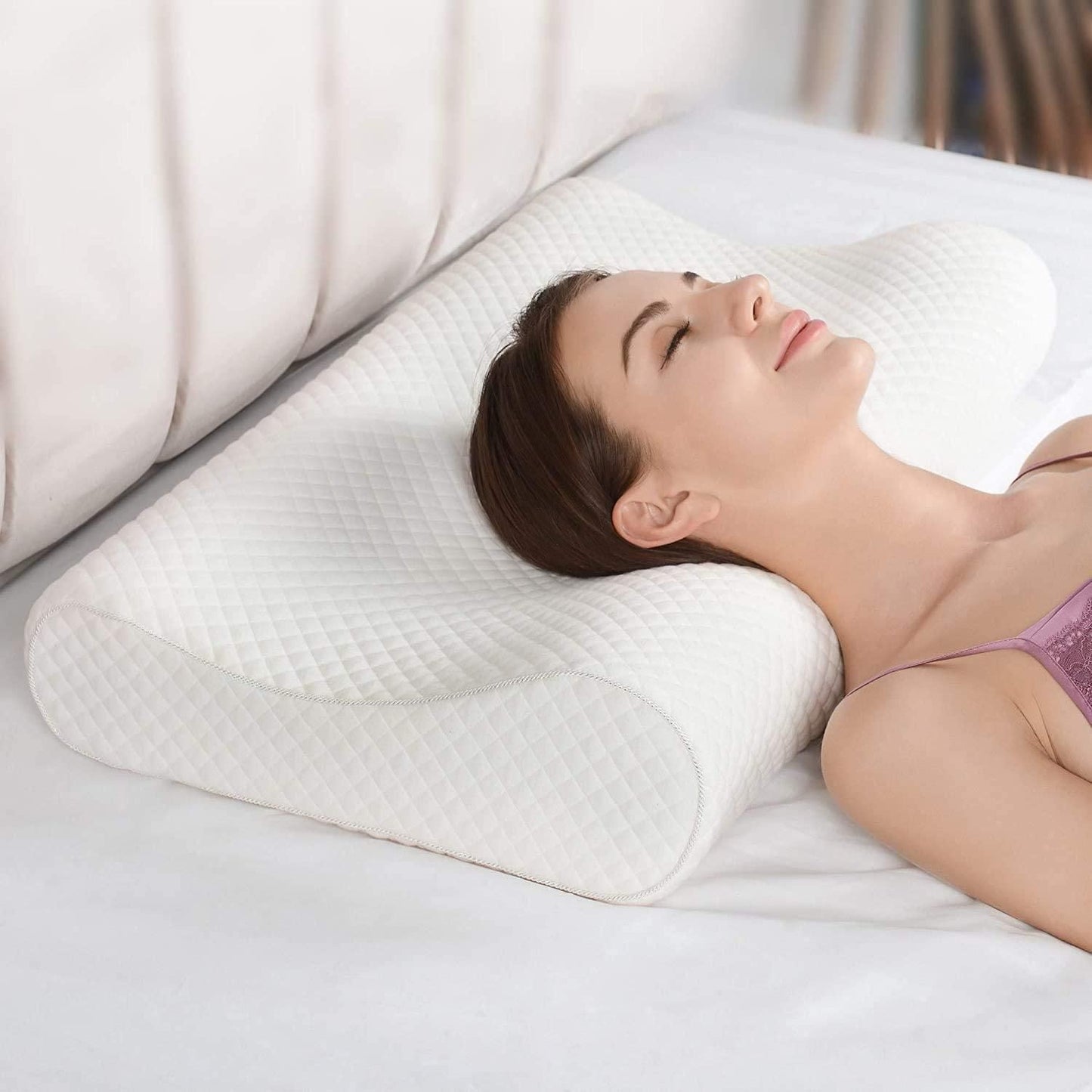 🛏️ Orthopedic Pillow Neck Slider – Memory Foam 🌟
