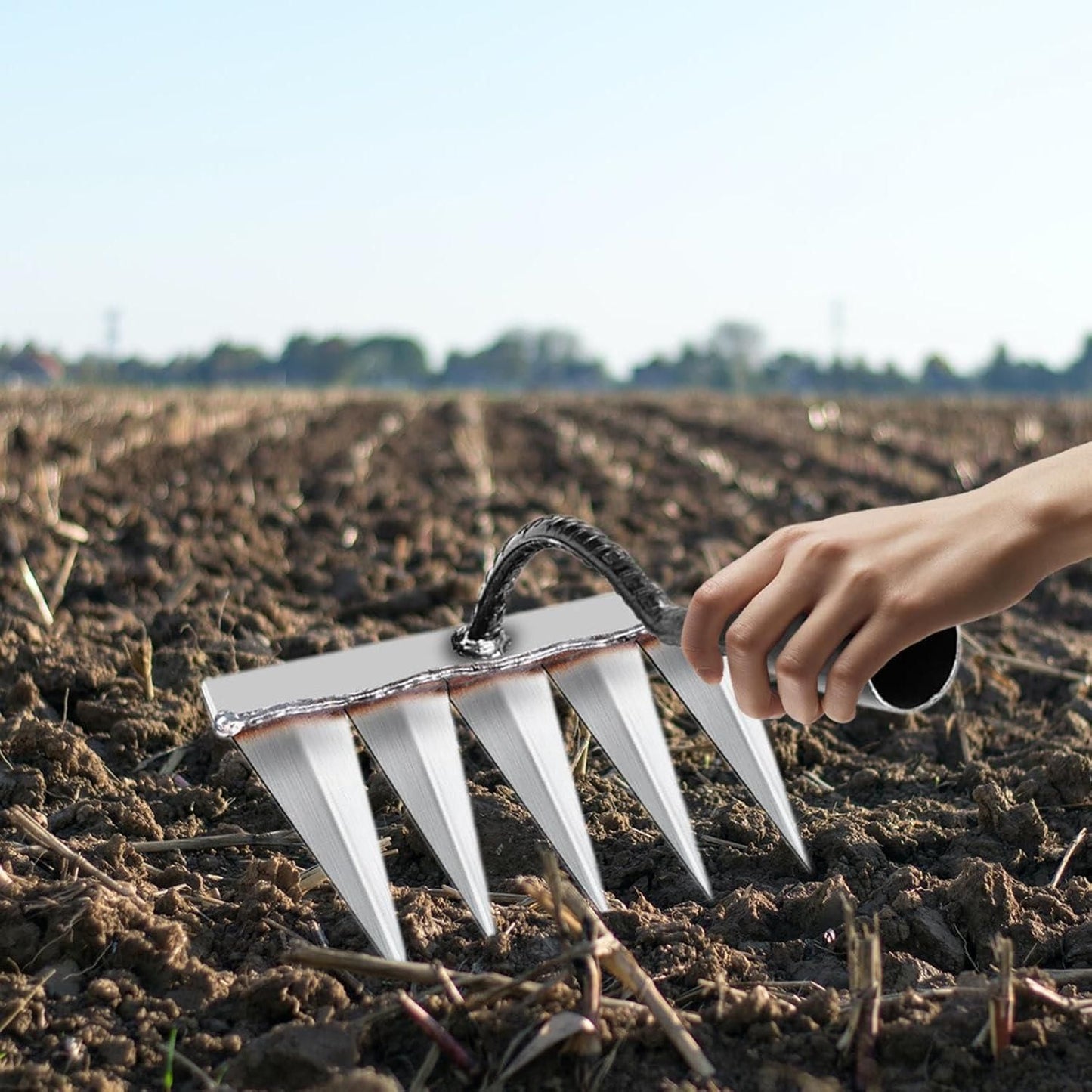 5 Teeth Carbon Steel Garden Weeding Rake