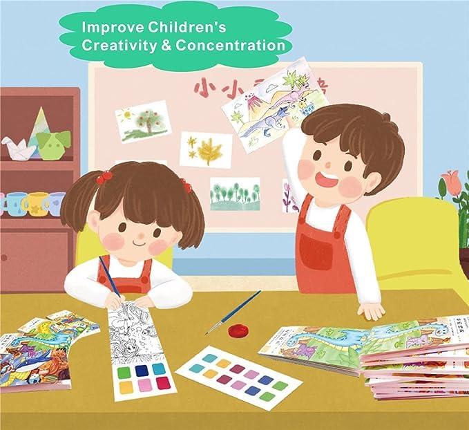 🎨 Kids Coloring Doodle Drawing Magic Water Book (Pack of 4)