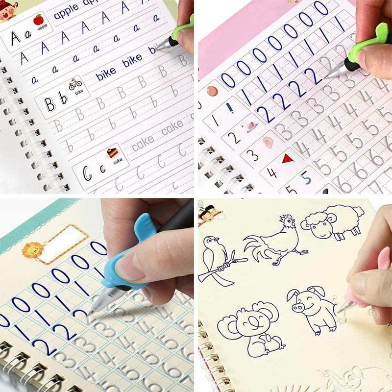📝 Magical Reusable Writing Board Tracing Book – Pack of 4 📚