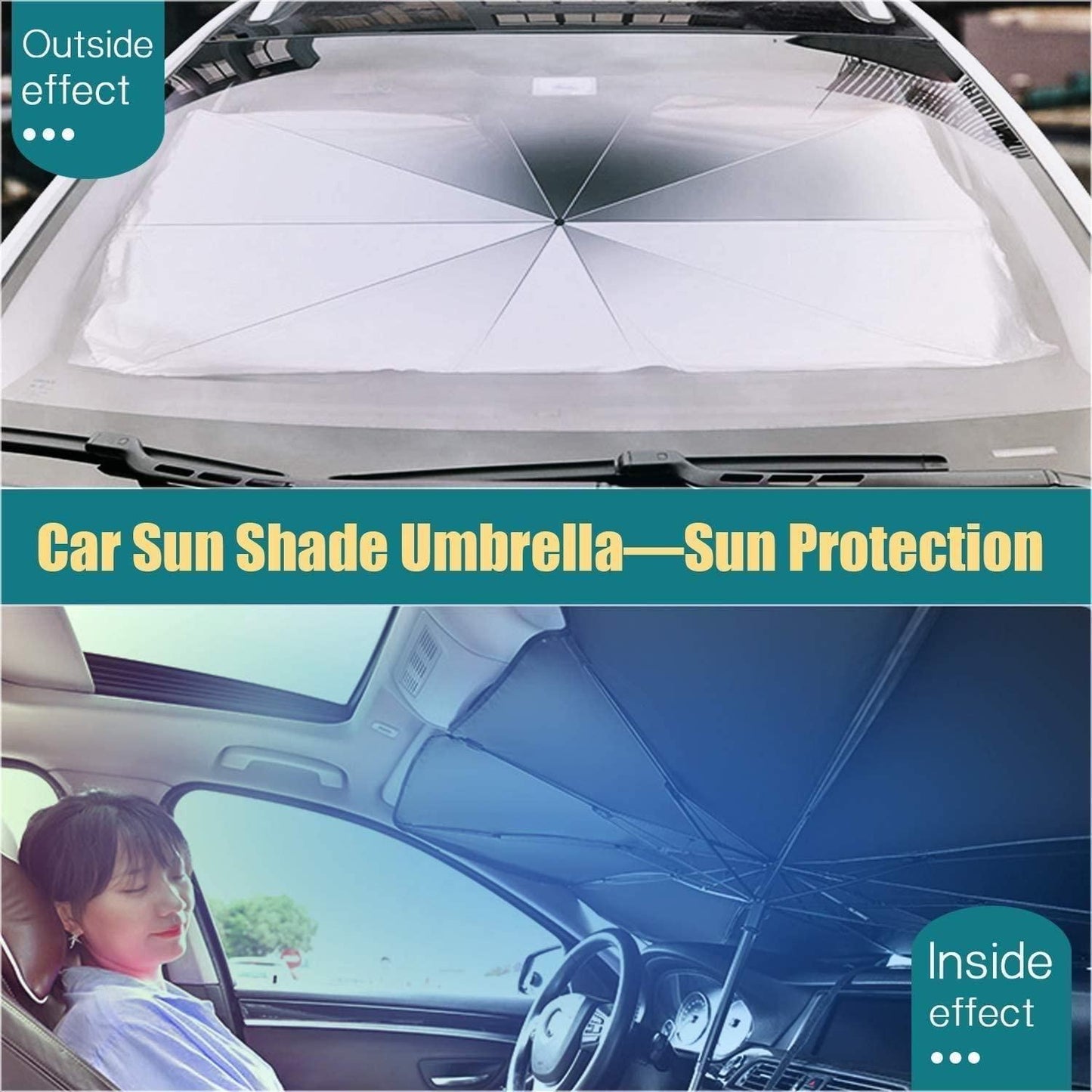 ☂️ Car Windshield Sun Shade Umbrella (Black)