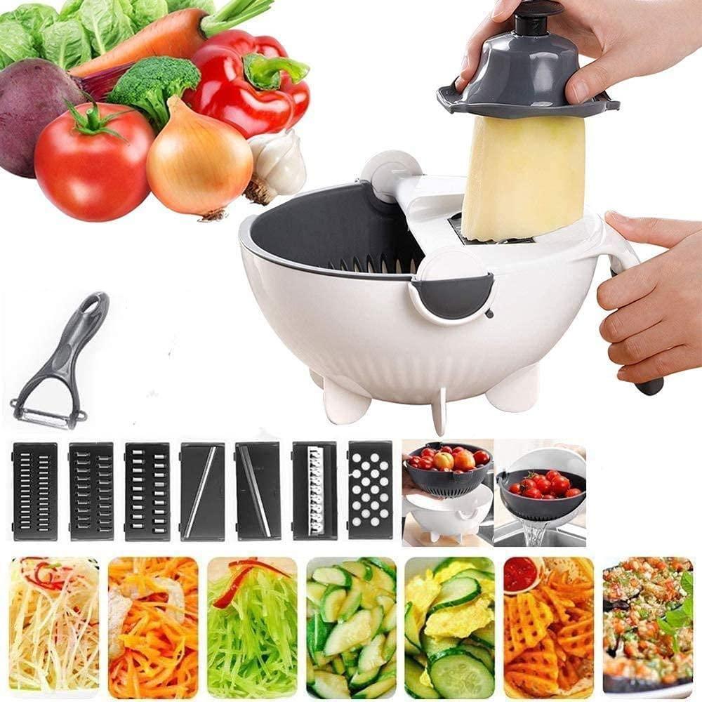 🥕 7-in-1 Multifunctional Vegetable Cutter with Drain Basket 🌟