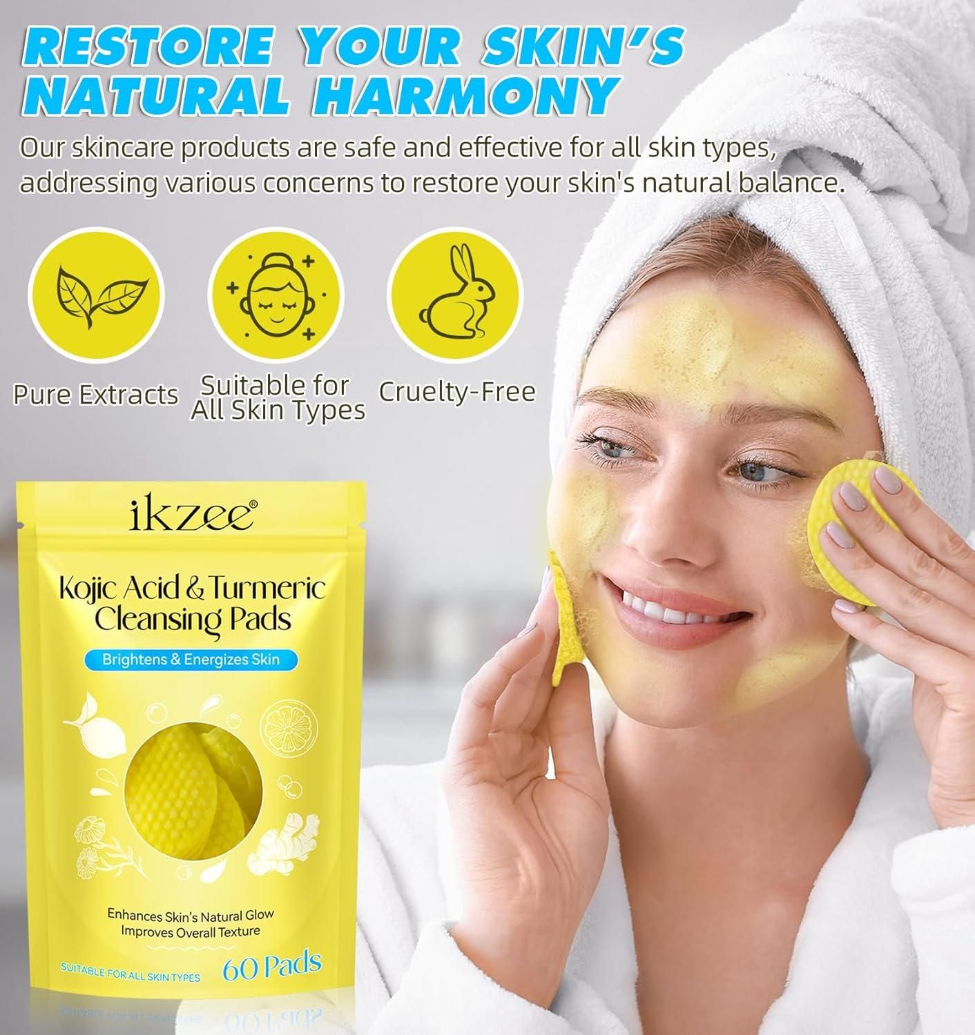 🧴 Turmeric Kojic Acid Cleansing Pads ✨
