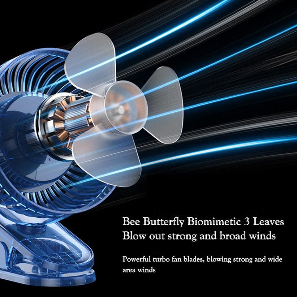 🌬️ USB Silent Fan 3 Speed Handheld Fan 1200mAh Table Fan 🌀