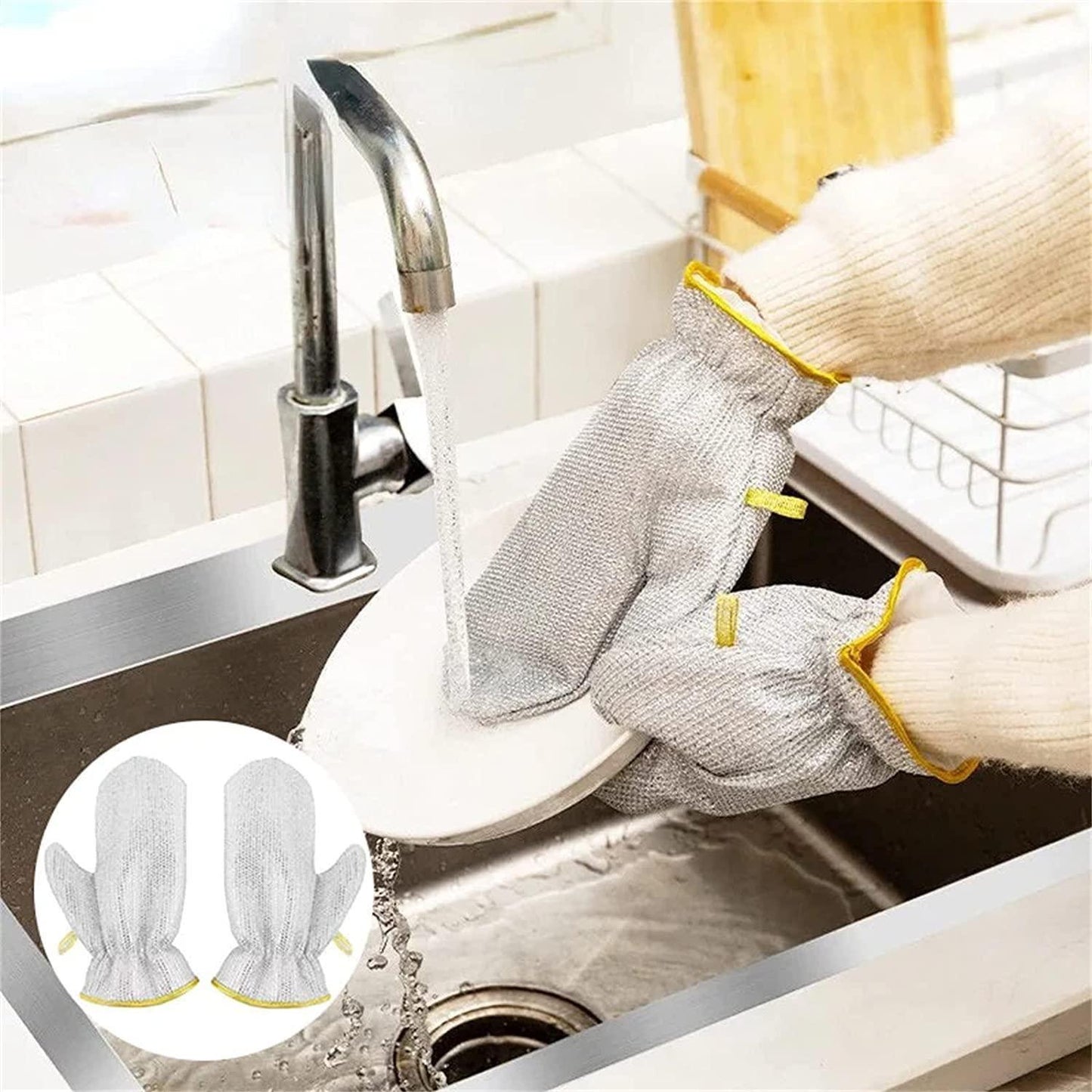 🧤 2 Pairs Wire Dishwashing Gloves 🧽