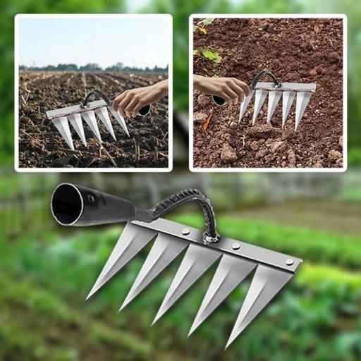 5 Teeth Carbon Steel Garden Weeding Rake