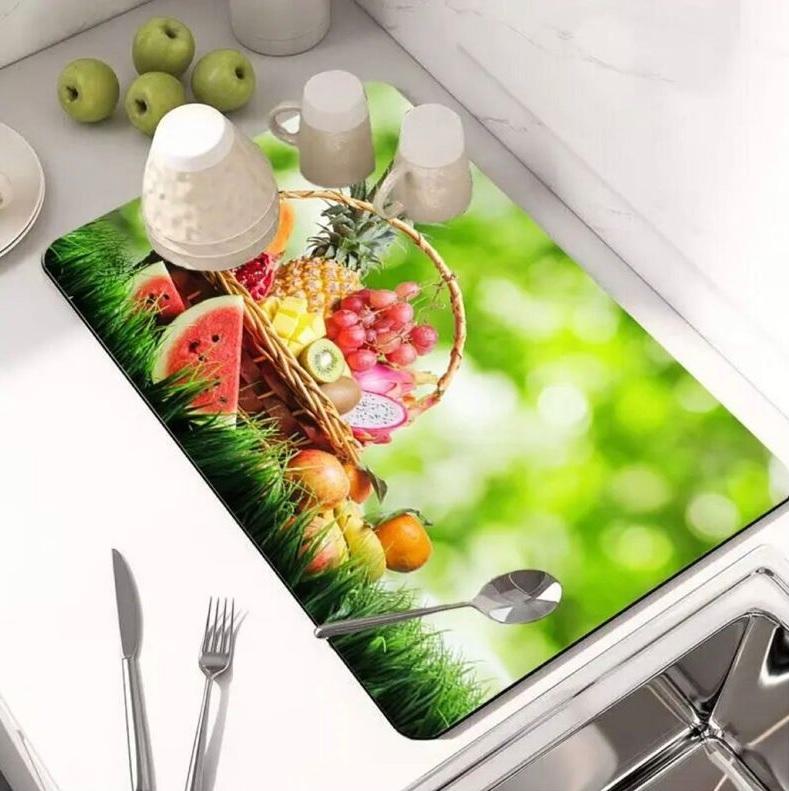 🧽 Quick-Drying Dish Mat Washable