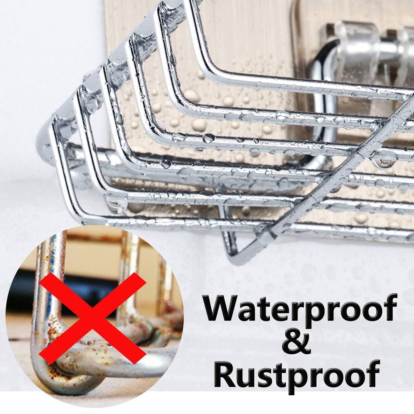 🧼 Wall-Mounted Stainless Steel Soap Rack with Hooks 🪝