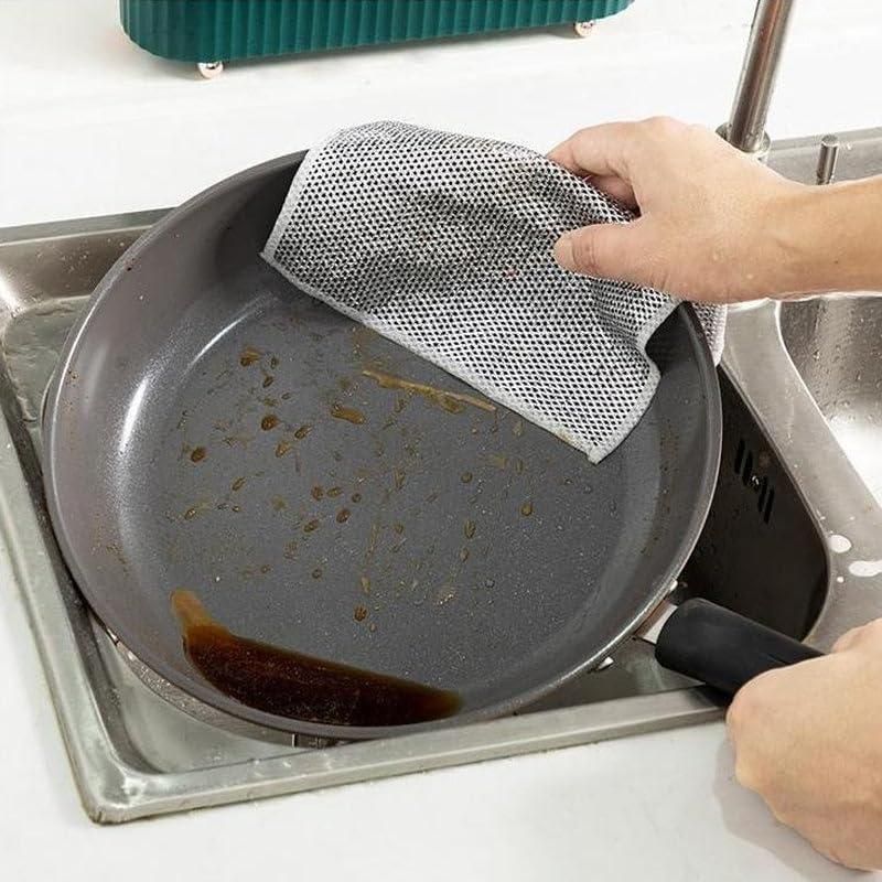 🧽 Multipurpose Wire Dishwashing Rags for Wet and Dry (Pack of 10)