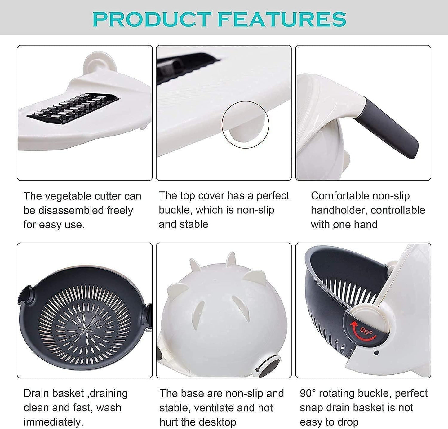 🥕 7-in-1 Multifunctional Vegetable Cutter with Drain Basket 🌟