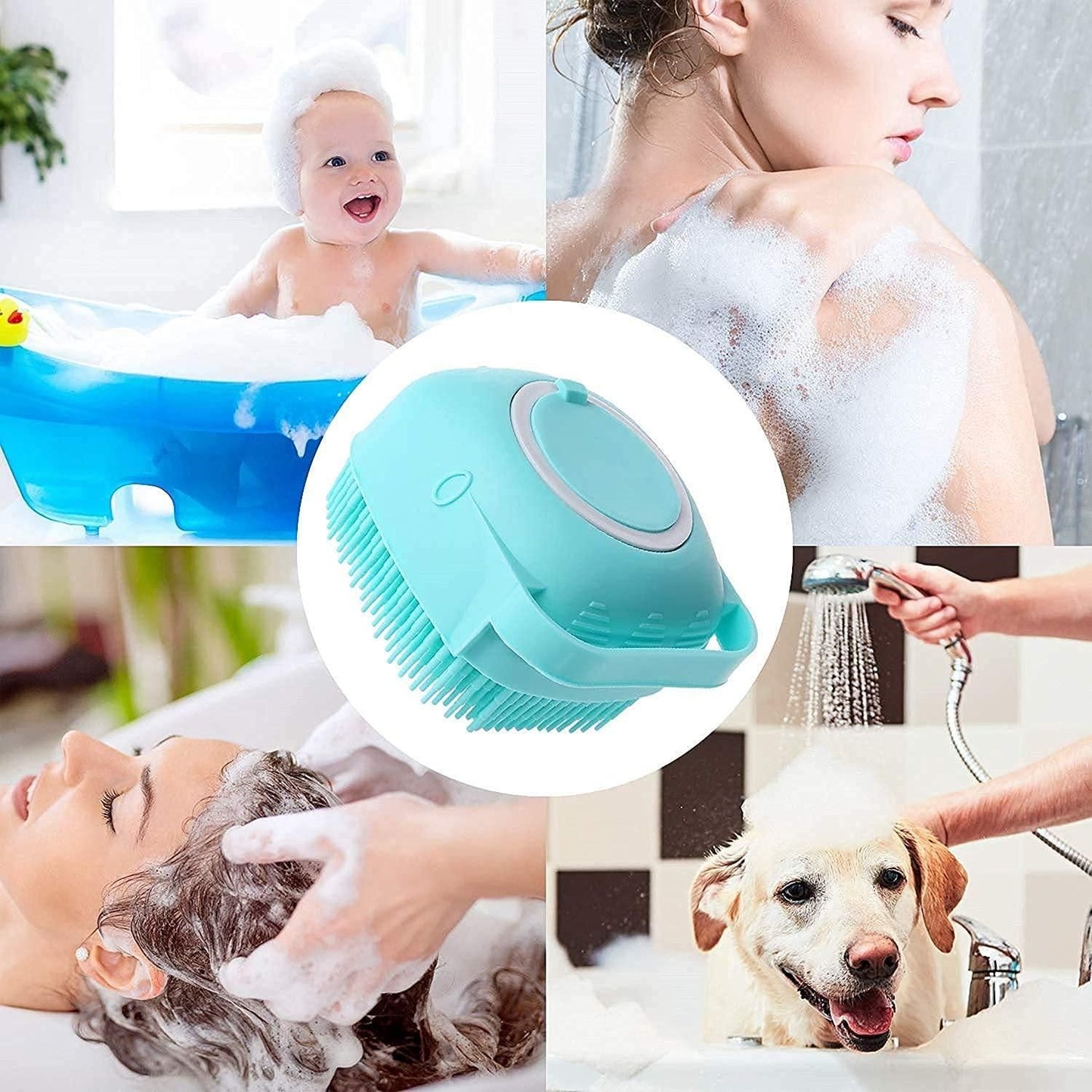 🧼 SCRUBBING Soft Silicone Bath Brush With Hooks for Baby Showers 🌟