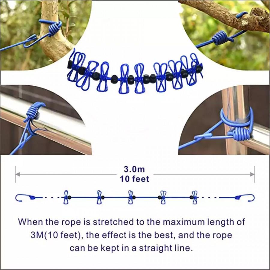 🌟 12 PC Travel Clothesline 🌟