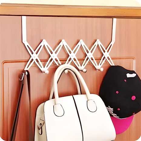 🚪 Over-the-Door Alloy Steel Cloth Hanger with 6 Hooks