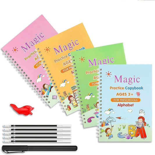 📝 Magical Reusable Writing Board Tracing Book – Pack of 4 📚